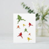 Carte Postale grenouille origami couleurs vives (Debout devant)