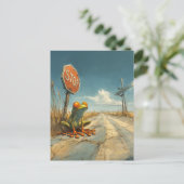 Carte Postale Grenouille perdue à la croisée des chemins (Debout devant)