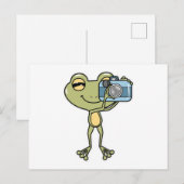 Carte Postale Grenouille photographe avec appareil photo (Devant / Derrière)