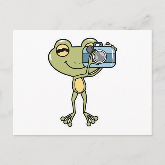 Carte Postale Grenouille photographe avec appareil photo (Devant)