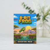 Carte Postale Grenouille, Pixel Art Rétro 8 Bits (Debout devant)
