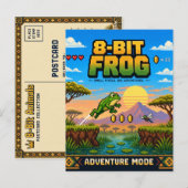 Carte Postale Grenouille, Pixel Art Rétro 8 Bits (Devant / Derrière)