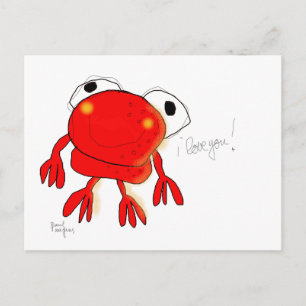 Carte postale 'grenouille rouge'