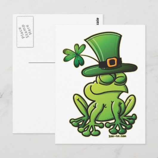 Carte Postale Grenouille Saint Patrick (Devant / Derrière)