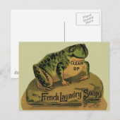 Carte Postale Grenouille savon de laverie française (Devant / Derrière)