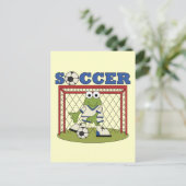Carte Postale Grenouille soccer gardien de but T-shirts et cadea (Debout devant)