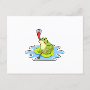 Carte Postale Grenouille sur feuille avec insecte