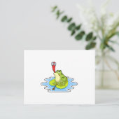 Carte Postale Grenouille sur la feuille avec insecte (Debout devant)