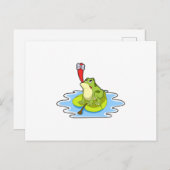 Carte Postale Grenouille sur la feuille avec insecte (Devant / Derrière)