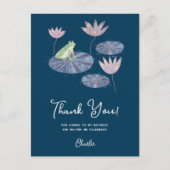 Carte Postale Grenouille sur un Merci Lily Pad (Devant)