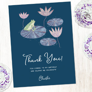 Carte Postale Grenouille sur un Merci Lily Pad