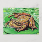Carte Postale Grenouille sur une peinture Lily Pad (Devant)