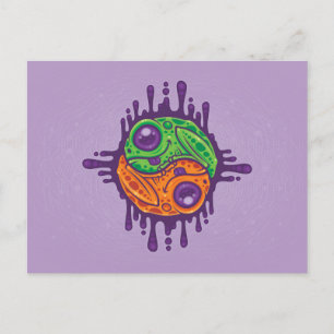 Carte Postale Grenouille Trippy Drippy Yin Yang