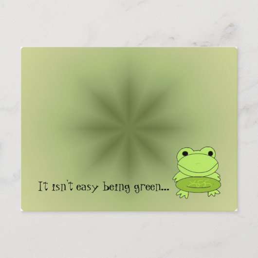 Carte Postale Grenouille verte avec des mots (Devant)