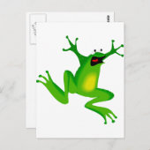 Carte Postale grenouille verte dansante (Devant / Derrière)