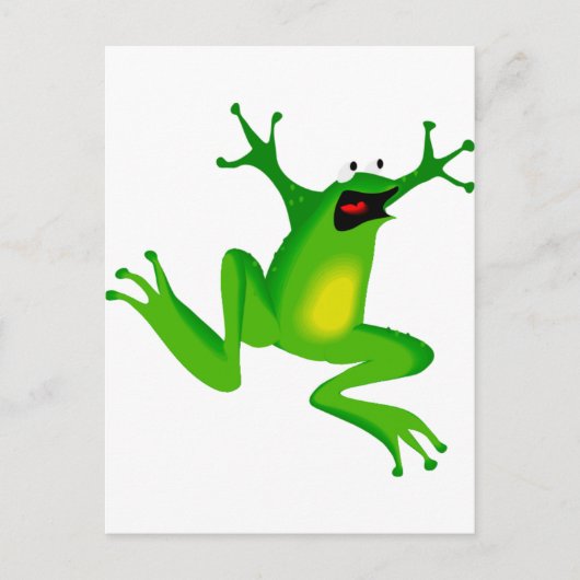 Carte Postale grenouille verte dansante (Devant)