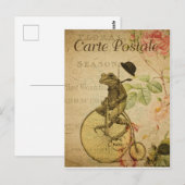 Carte postale grenouille vintage (Devant / Derrière)