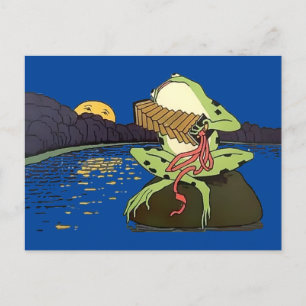 Carte Postale Grenouille vintage Jouant Une Concertina