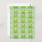 Carte Postale grenouilles à frogue funky (Devant / Derrière)
