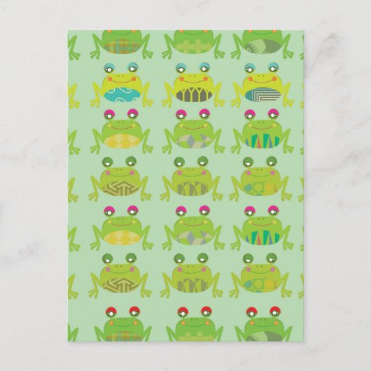 Carte Postale grenouilles à frogue funky (Devant)