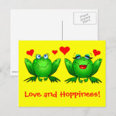 Carte Postale Grenouilles Amour et Espérance Jaune (Devant / Derrière)