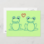 Carte Postale Grenouilles avec coeur (Devant / Derrière)