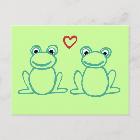 Carte Postale Grenouilles avec coeur (Devant)