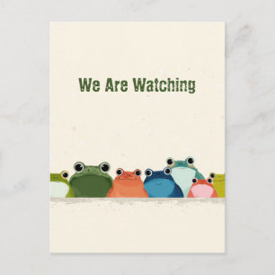 Carte Postale Grenouilles Colorées en Ligne – Art Animalier Mini
