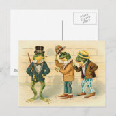 Carte Postale Grenouilles dans la rue - Art Vintage (Devant / Derrière)