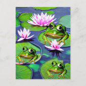 Carte Postale Grenouilles Lotus Et Lily Pad (Devant)