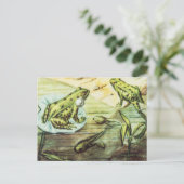 Carte Postale Grenouilles vertes, illustration animale (Debout devant)