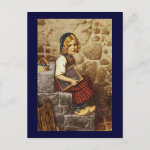 Carte Postale Gretel avec Schoolwork
