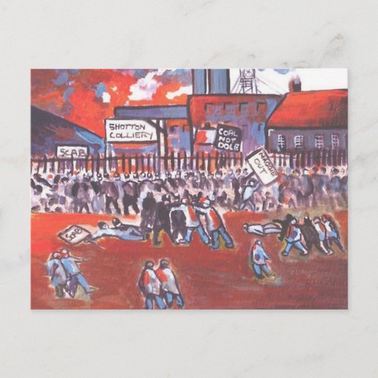 CARTE POSTALE GRÈVE DES MINEURS DE CHARBON CIRCA 1984 (Devant)