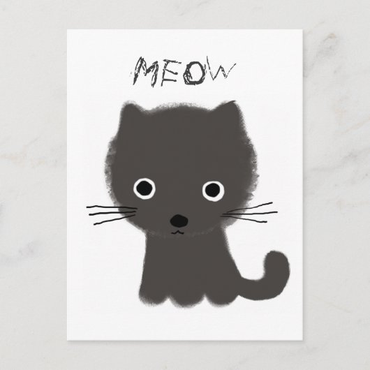 Carte Postale Grey Kitten Meow (Devant)