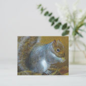 Carte Postale Grey squerrl with nut art painting postcard (Debout devant)