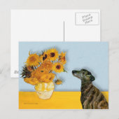 Carte Postale Greyhound (br2) - Tournesols (Devant / Derrière)