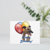Carte Postale Greyhound Joyeux Ballons d'Anniversaire. (Debout devant)