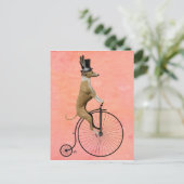 Carte Postale Greyhound sur Black Penny Farthing (Debout devant)