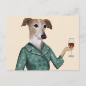 Carte Postale Greyhound Wine Snob (Devant)