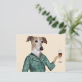 Carte Postale Greyhound Wine Snob (Debout devant)