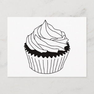 Carte Postale gribouillages de cupcake