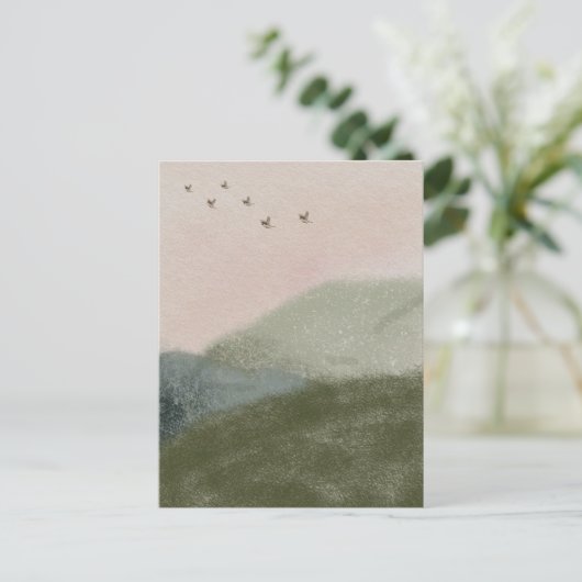 Carte Postale Grief Mourning Loss Flying Birds in Mountains Card (Debout devant)