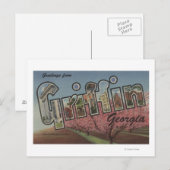 Carte Postale Griffin, Géorgie - Scènes de grandes lettres (Devant / Derrière)