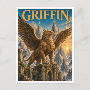 Carte Postale Griffin, Monstre Fantastique Gothique