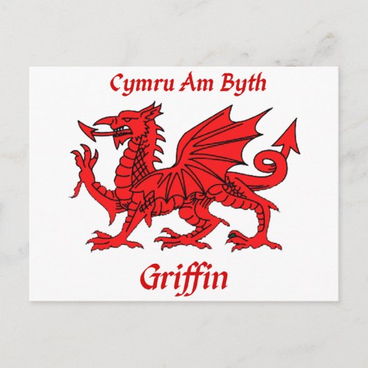 Carte Postale Griffin Welsh Dragon (Devant)