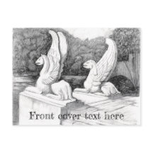 Griffins sculpté crayon monochrome Art