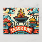 Carte Postale Grill & Chill Fête du Travail Salutation (Devant)