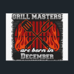 Carte Postale Grill Masters Est Né En Décembre BBQ Anniversaire<br><div class="desc">Grill Masters Est Né En Décembre BBQ Anniversaire</div>
