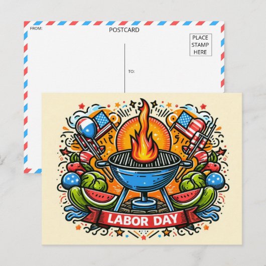 Carte Postale Grill & Thrill Fête du Travail (Devant / Derrière)