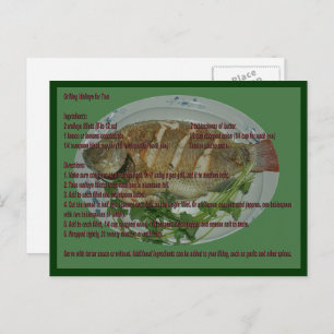 Carte Postale Grill Walleye of Two Recette Card